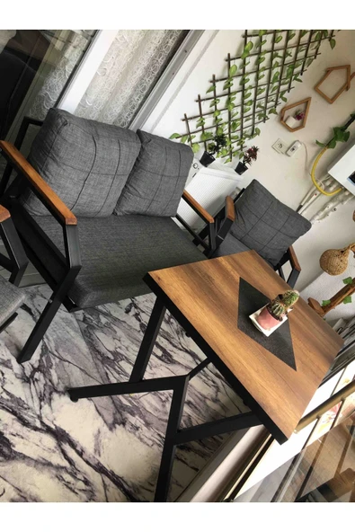 UFUK HOME Kavacık 2 1 1 Masa Bahçe Mobilyası, Balkon Çay Seti, Bahçe Koltuk Takımı, Balkon Takımı - Resim 8