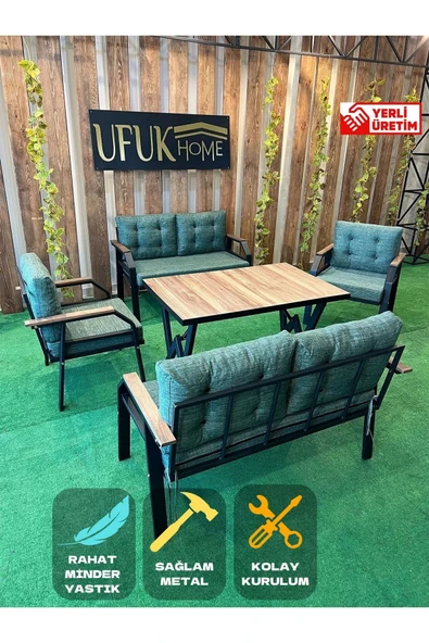 UFUK HOME 2+2+1+1+masa Bahçe Mobilyası, Balkon Çay Seti, Bahçe Koltuk Takımı ürün görseli
