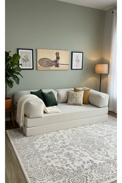 UFUK HOME Liona 90x190 Yatak Olabilen Kanepe Modüler Çok Fonksiyonlu Aktivite Koltuk Krem ürün görseli