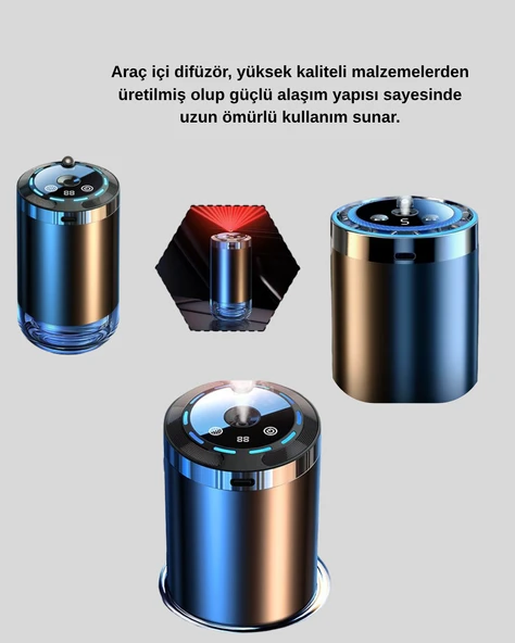 Araç İçi Difüzör Yıldız Projeksiyonlu ve Aromaterapi Özellikli - Resim 5