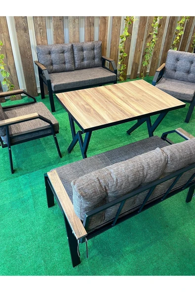 UFUK HOME Kavacık 2+2+1+1+masa Bahçe Mobilyası, Balkon Çay Seti, Bahçe Koltuk Takımı - Resim 2