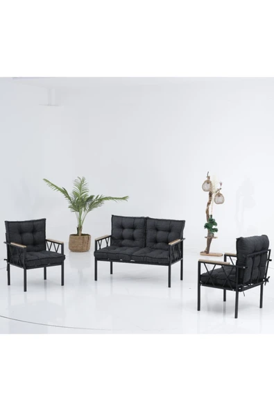 UFUK HOME Miray 2+1+1 Koltuk Takımı,Balkon Takımı,Balkon Mobilyaları,Çay Seti, Metal Kanepe,Salon Oturma Grubu ürün görseli