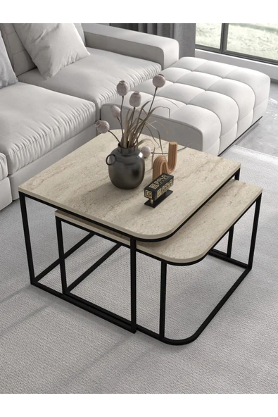 Orta Sehpa Tekli Damla Gold Beyaz ürün görseli 1