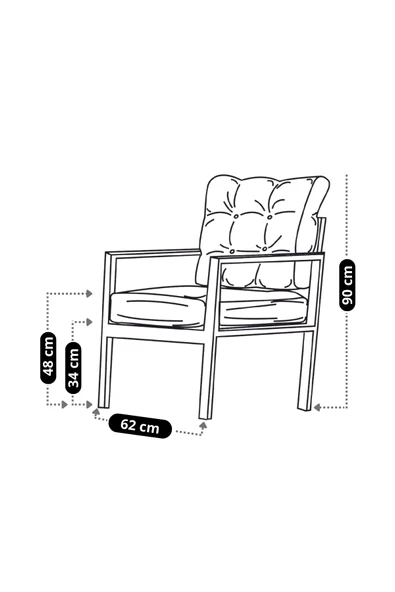UFUK HOME Tekli Koltuk Bahçe Mobilyası Bahçe Takımı Metal Balkon Takımı Çay Seti - Resim 3