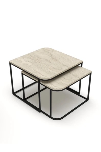 Orta Sehpa Tekli Damla Gold Beyaz - Resim 6