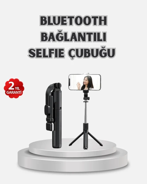 Kablosuz Bluetooth Selfie Çubuğu – 360° Dönebilir Başlık, Taşınabilir ve Şık Tasarım ürün görseli 1