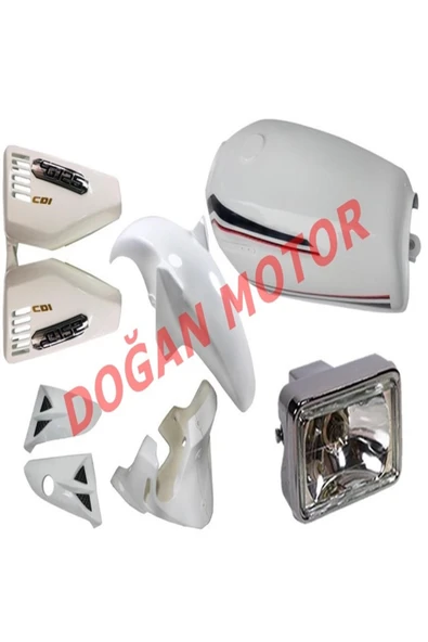 BY KUBİLAY CG BEYAZ KAPORTA DEĞİŞİM SETİ ( DEPO + YAN KAPAK + ÇAMURLUK + SAKAL + PANZOT + NİKEL FAR ) ürün görseli