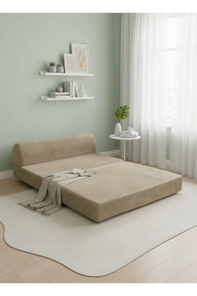 UFUK HOME Relaxo Çift Kişilik Koltuk Açılabilir Yataklı Koltuk - Tv Koltuk & Aktivite Koltuk Bej ürün görseli