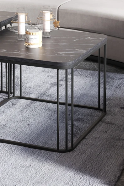 Orta Sehpa Ve Zigon Sehpa Damla Bendir - Resim 4