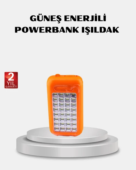 Solar Powerbank 10000 mAh LED Kamp Lambalı Taşınabilir Şarj Cihazı ürün görseli