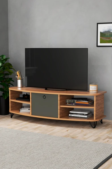 Tv Sehpası Tv Ünitesi Raflı 140 Cm Gzd Plus Beyaz - Resim 5