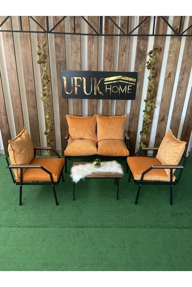 UFUK HOME 2 1 1 Sehpalı Bahçe Takımı, Balkon Mobilyası, Balkon Bahçe Mobilyaları, Bahçe Masa Takımı - Resim 2