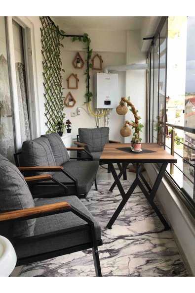 UFUK HOME Kavacık 2 1 1 Masa Bahçe Mobilyası, Balkon Çay Seti, Bahçe Koltuk Takımı, Balkon Takımı - Resim 7