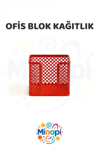 Plastik Kırmızı Kağıtlık Bloknot Küpnot Ofis Büro Düzenleyici ürün görseli