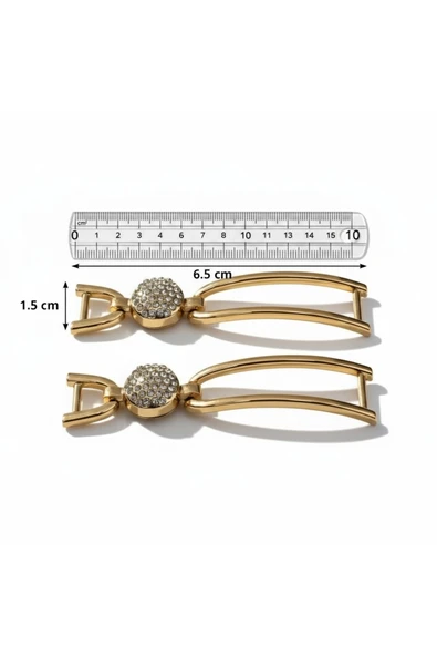 Metal Taşlı Toka  Parlak Şık Aksesuar 6.51.5 cm (Ayakkabı Çanta Sandalet ve Dekoratif Kullanım) - Resim 8