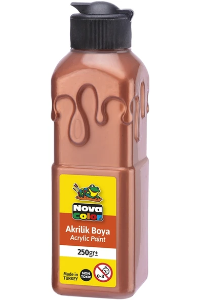 Bakır Akrilik Boya 250 gr 1 Adet Su Bazlı Akrilik Boyası Hobi Sanatsal Boy Tuval Ahşap Metal ürün görseli