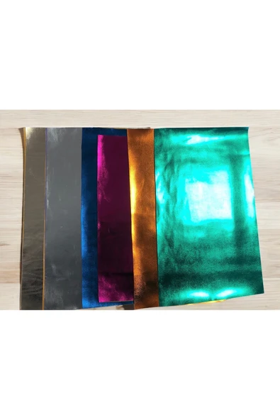 Kendinden Yapışkanlı Parlak Metalik Suni Deri Dekoratif Kaplamalar ( En 21 cm x Boy 30 cm ) - Resim 4