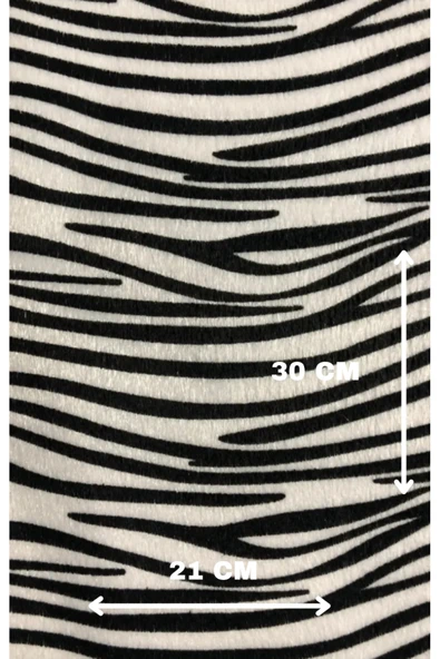 KumaşEvi Kendinden Yapışkanlı Tüylü Zebra Suni Deri - Ayakkabı Çanta Hobi Ürünleri 21 x 30 cm ürün görseli