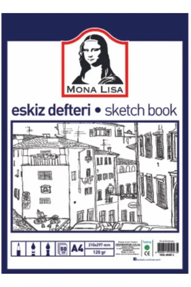 48'li Çift Taraflı Art Marker Keçeli Kalem Seti Kutulu + Mona Lisa Eskiz Defteri A4 50 Yaprak 120GR. - Resim 4