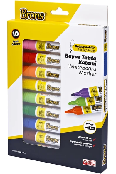 Tahta Kalemi Doldurulabilir Yerli Set 10'lu Beyaz Tahta Kalemi ürün görseli