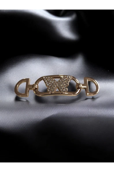 Kelebek Detaylı Kristal Taşlı Metal Aksesuar  Ayakkabı Çanta ve Hobi Projeleri İçin - Resim 2