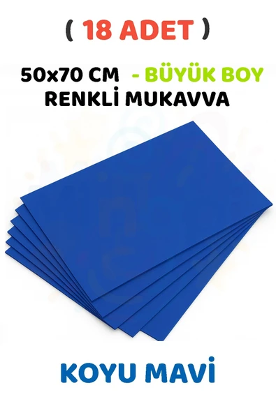 Koyu Mavi Renkli Mukavva 18 Adet 50x70 cm Sert Karton Mukavva ürün görseli