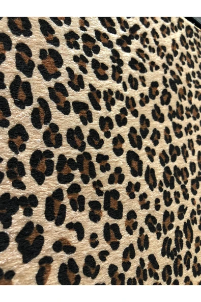 Yapışkanlı Tüylü Leopar Kumaş Ayakkabı Çanta Araç İçi Döşeme ve Hobi Ürünleri ( 21 x 30 cm ) - Resim 3