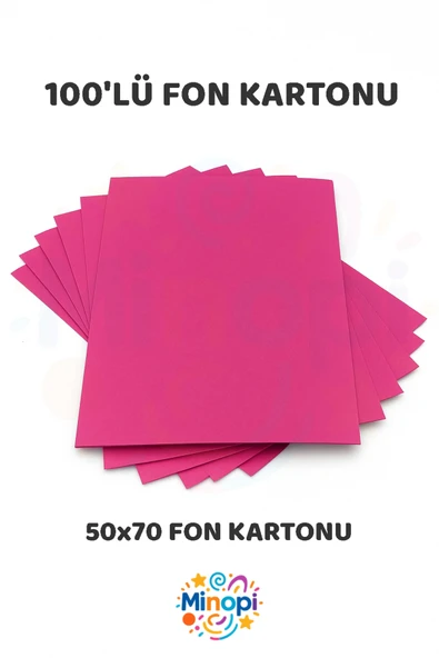 Açık Pembe Fon Kartonu 50x70 cm 100'lü Paket Renkli Fon Kartonu Büyük Boy ürün görseli