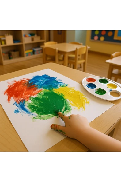 Yeşil Parmak Boyası Nova Color 500 ml - Kolay Silinebilir - Resim 3