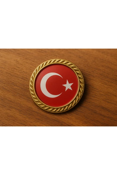 ( 2 Adet ) Türk Bayraklı Yaka Rozeti Gold Metal Türk Bayrağı Öğretmenler Günü Hediyesi Bayrak - Resim 2