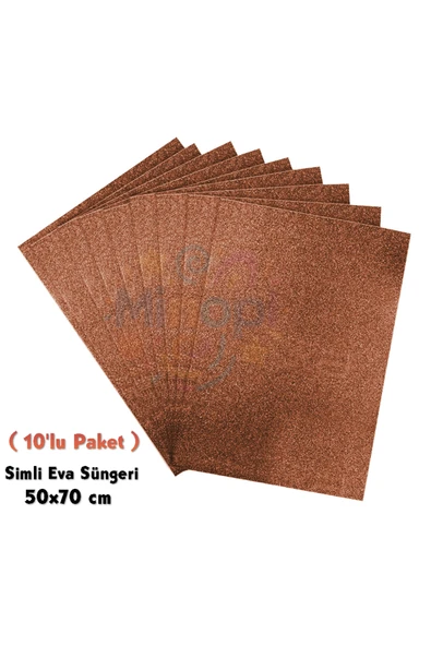 Kahverengi Renkli Simli Eva Süngeri 50X70 cm 10'lu Paket 1.5 mm ürün görseli