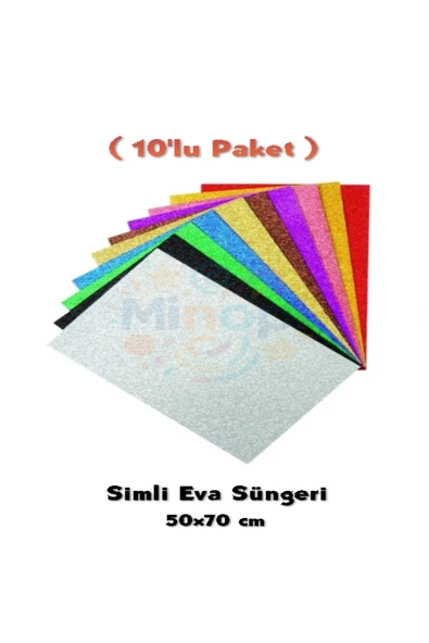 10 Renk Simli Eva Süngeri 50X70 cm 10'lu Paket 1.5 mm ürün görseli