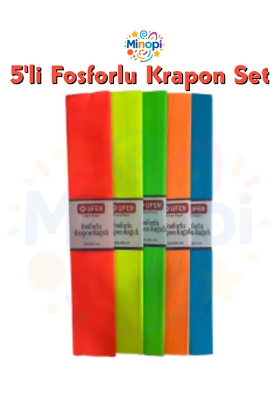 Fosforlu Krapon Kağıdı 5'li Paket Karışık Fosfor Paket 50x200 cm ürün görseli