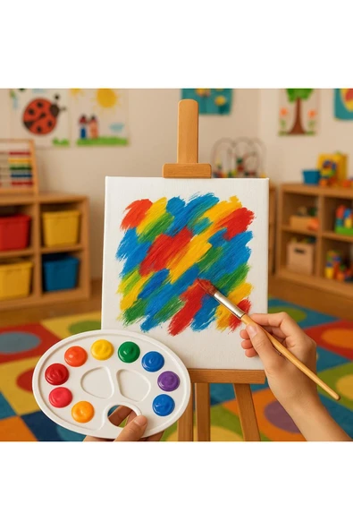 10 Adet Boyama Paleti Resim Paleti Ressam Paleti Plastk 9 Gözlü Boya Paleti - Resim 2