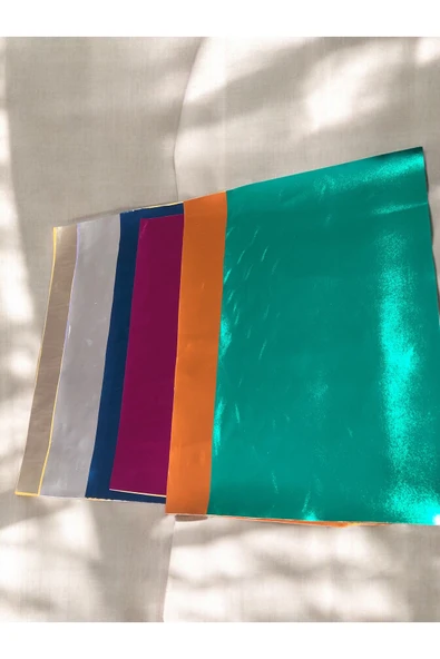 Kendinden Yapışkanlı Parlak Metalik Suni Deri Dekoratif Kaplamalar ( En 21 cm x Boy 30 cm ) - Resim 5