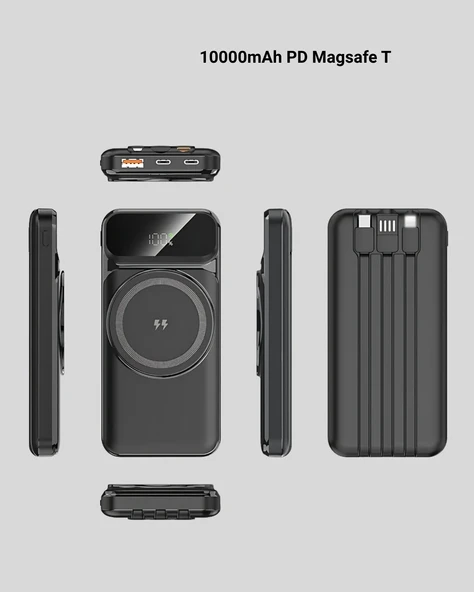 15W Kablosuz Hızlı Şarjlı 10000 mAh Powerbank – Taşınabilir, LED Göstergeli - Resim 2