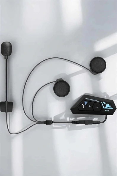 Kask Kulaklığı Motosiklet Intercom Interkom Dinleme Konuşma Özellikli Su Geçirmez - Resim 5