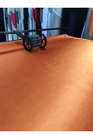 Turuncu Saten Kumaş Malzeme Ayakkabı Çanta Hobi Ürünleri Için Kumaş - Resim 3