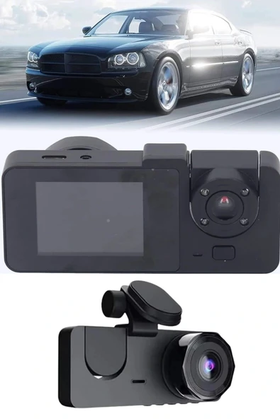 Araç İçi Dikiz Kamerası Sürüş Kaydedici 3 Lensli DVR Kamera - Resim 5