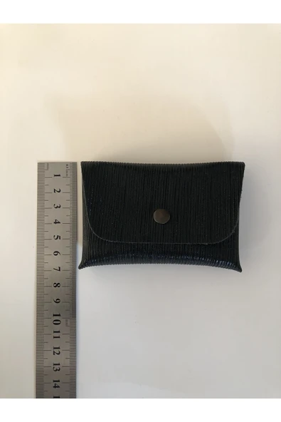 Simli Mini Kartlık Cüzdan  Para Kesesi Kart Tutucu Çıtçıtlı Model 10x7 cm - Resim 7