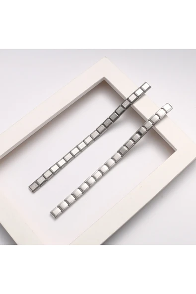 Paslanmaz Çelik İtalyan Charm  Esnek Erkek Kadın Bileklik 17.5 cm Gümüş Renk ( 1 ADET ) - Resim 5