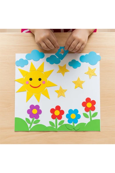 1 Paket Elişi Kağıdı 20x30 Paketi 10'lu Hobi Tasarım Anaokulu Kreş Malzemesi - Resim 2