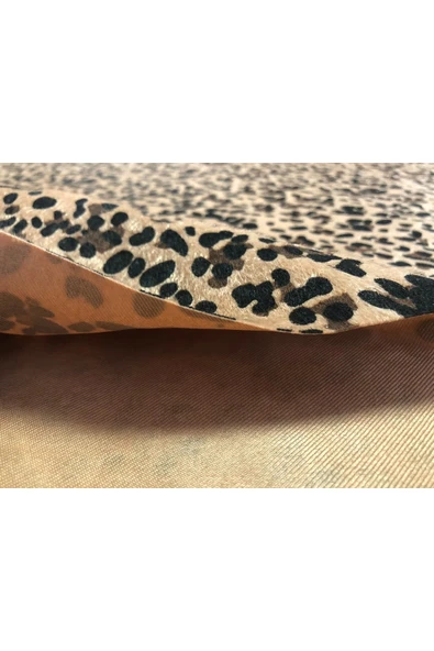 Tüylü Leopar Suni Kumaş Ayakkabı Çanta Kendin Yap ve Hobi Projeleri için Lüks Malzeme (1M) - Resim 3