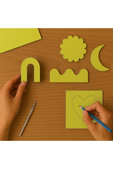 Sarı Renkli Mukavva 18 Adet 50x70 cm Sert Karton Mukavva - Resim 2