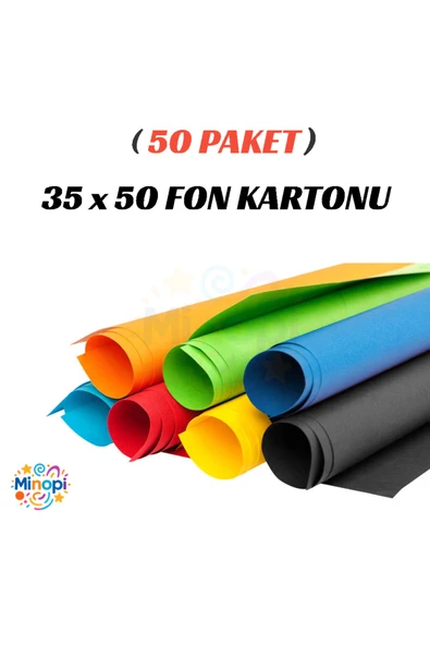 50 Paket 35x50 Fon Kartonu Paketi 10'lu Hobi Tasarım Anaokulu Kreş Malzemesi ürün görseli