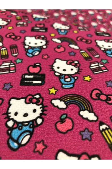 Yapışkanlı Hello Kitty'li Suni Deri  Kutu Kılıf Cüzdan Anahtarlık Kaplama  21x30 cm - Resim 5