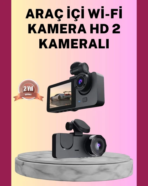 Yol Kayıt Araç Kamerası HD DVR 3 Kameralı 2.0in Ekranlı Ön İç Arka ürün görseli 1