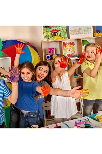 Yeşil Parmak Boyası Nova Color 1000 ml - Kolay Silinebilir - Resim 2