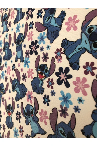 Yapışkanlı Stitch Karakterli Suni Deri  Kutu Kılıf Cüzdan Anahtarlık Kaplama  21x30 cm - Resim 3