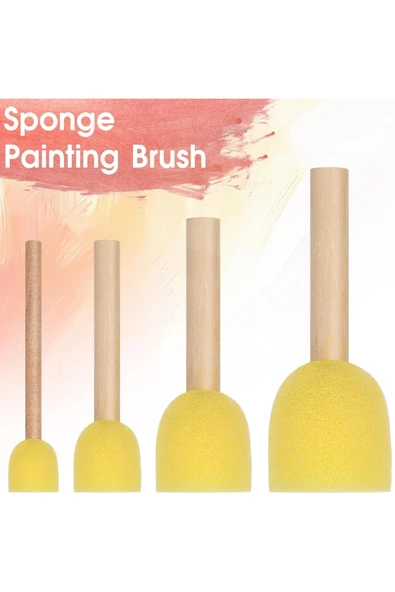 1 Paket - 4'lü Tampon Sünger Boya Süngeri - Resim 5